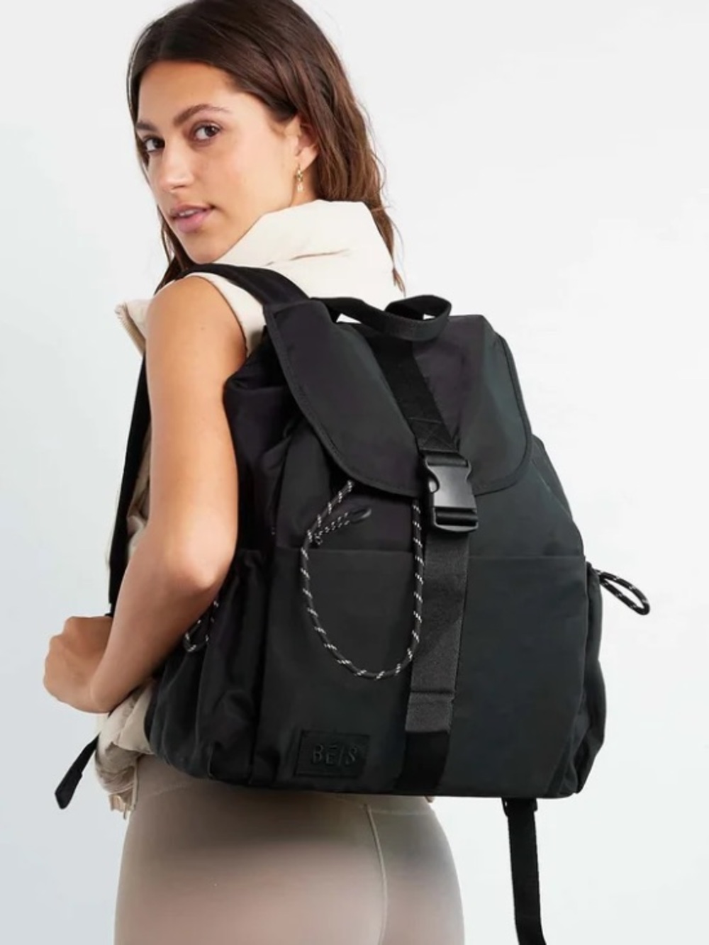 BEIS Sport Drawstring Backpack in Black